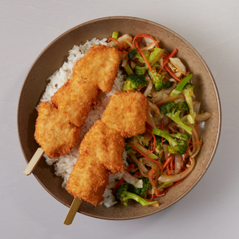 Steamed Rice Bowl with Fried Chicken